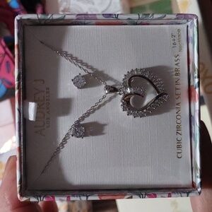 Heart set necklace and earrings